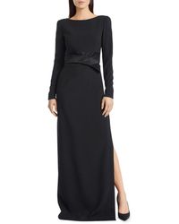 Paule Ka Crepe - Backed Tie - Detail Gown - Black