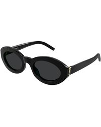 Saint Laurent - Monogram Hinge Oval Sunglasses, 52Mm - Lyst