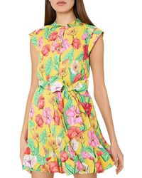 MILLY - Joan Tulip Rosette Pleated Dress - Lyst