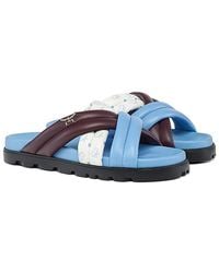 MCM - Monogram Cross Sandals - Lyst