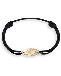 Dinh Van - 18K Menottes R10 Diamond Intertwined Handcuff Charm Adjustable Cord Bracelet - Lyst