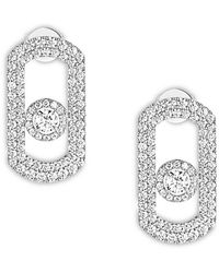 Messika - 18K So Move Diamond Pave Stud Earrings - Lyst
