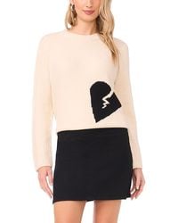 Vince Camuto - Heart Motif Crewneck Sweater - Lyst