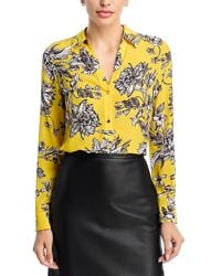 Alice + Olivia - Eloise Silk Button Down Blouse - Lyst
