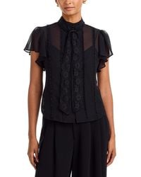 Cinq À Sept - Virelle Ruffle Tie Neck Blouse - Lyst