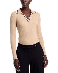 Tahari - Long Sleeve Collar Rib Pullover Sweater - Lyst
