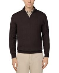 BOGGI - Extra Fine Merino Wool Half Zip Sweater - Lyst