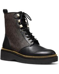Michael Kors Haskell Patent Leather Combat Boot in Black - Save 74% - Lyst