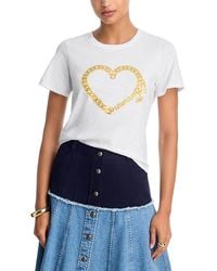 Cinq À Sept - Amour Heart Chain Shrunken Tee - Lyst