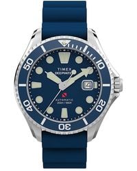 Timex - Deepwater Meridian 200 Automatic Hnbr Rubber Strap Watch, 44Mm - Lyst