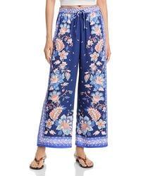 Aqua - Scarf Wide Leg Drawstring Pants - Lyst