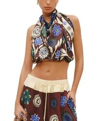 ALÉMAIS - Jasper Silk Scarf Top - Lyst