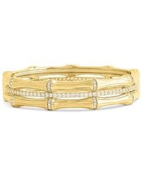 Anabel Aram - Pave Bamboo Stacked Bangle Bracelet - Lyst