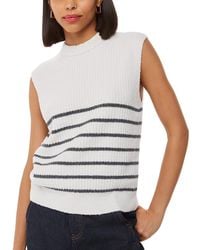 Whistles - Striped Textured Sweater Tank Top - Lyst