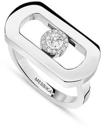 Messika - 18K So Move Diamond Oval Signet Ring - Lyst