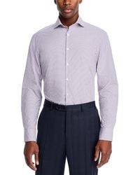 Canali - Regular Fit Micro Check Sport Shirt - Lyst