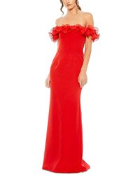 Mac Duggal - Off The Shoulder Ruffle Detail Column Gown - Lyst