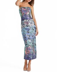 HELSI Norah Sequin Deep V-neck Applique Gown in Pink | Lyst