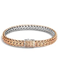 John Hardy Sterling Silver & Bronze Classic Chain Reversible Flat Chain Bracelet - Metallic