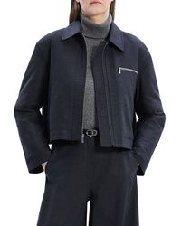 Theory - Crop A-Line Wool Blend Jacket - Lyst