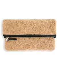 Clare V. - Shearling Foldover Clutch - Lyst