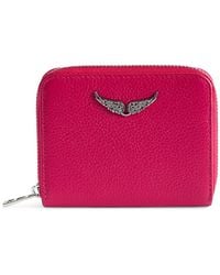 Zadig & Voltaire - Mini Grained Leather Zip Wallet - Lyst