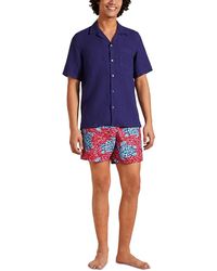 Vilebrequin - Short Sleeved Solid Linen Shirt - Lyst