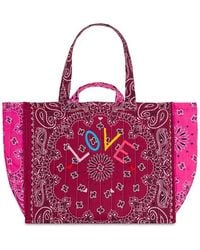 Call it By Your Name Sac Seau Printed Cotton Tote in Red | Lyst