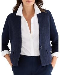 NIC+ZOE - Weave Mix Collarless Knit Jacket - Lyst
