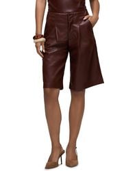 Hudson Jeans - Faux Leather Pleated Trouser Shorts - Lyst