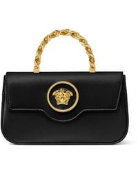Versace - La Medusa Small Satin Top Handle Bag - Lyst