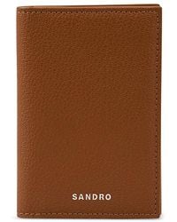Sandro - Grained Leather Foldable Card Holder - Lyst