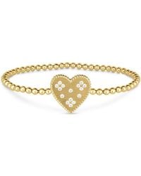 Roberto Coin - 18K Diamond Venetian Princess Heart Beaded Stretch Bracelet - Lyst