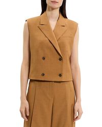 Theory - Double Breasted Crop Vest - Lyst