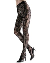 Natori - Lace Cut Out Fishnet Tights - Lyst