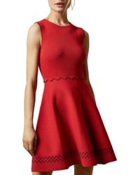 karsali elegance scallop skater dress