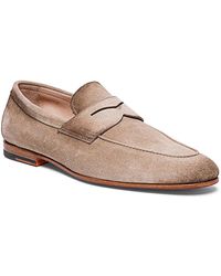 Santoni - Carlos Suede Penny Loafers - Lyst