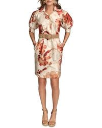 Donna Karan - Floral Print Shirtdress - Lyst