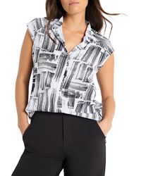 NIC+ZOE - City Blocks Tech Stretch Snap Neck Top - Lyst