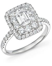 Bloomingdale's Emerald - Cut Diamond Engagement Ring In 14k White Gold