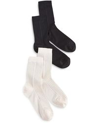 Stems - Silky Rib Crew Socks, Pack Of 2 - Lyst