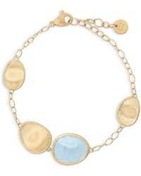 Marco Bicego - 18K Lunaria Aquamarine & Textured Disc Link Bracelet - Lyst
