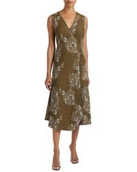 Santorelli - Ursa Sleeveless Faux Wrap Dress With Metal Buckle - Lyst
