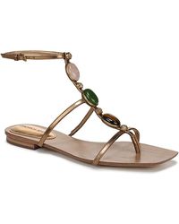 Veronica Beard - Alba Stone Trim Thong Sandals - Lyst