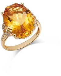 Bloomingdale's Fine Collection - Citrine & Diamond Oval Statement Ring - Lyst
