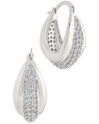 Sterling Forever - Philina Cubic Zirconia Hoop Earrings - Lyst