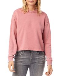 Alternative Apparel Cropped Hooded Sweatshirt - Pink