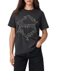 AllSaints - Drip Embellished Boyfriend Tee - Lyst