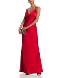Aqua - Satin Open Back Gown - Lyst
