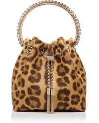 Jimmy Choo - Bon Bon Leopard Print Top Handle Bag - Lyst